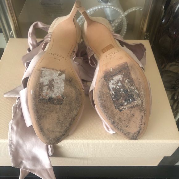 COPY - Alexandre Birman Katherine Nude Silk Heels Sz 37.5 - Picture 6 of 8